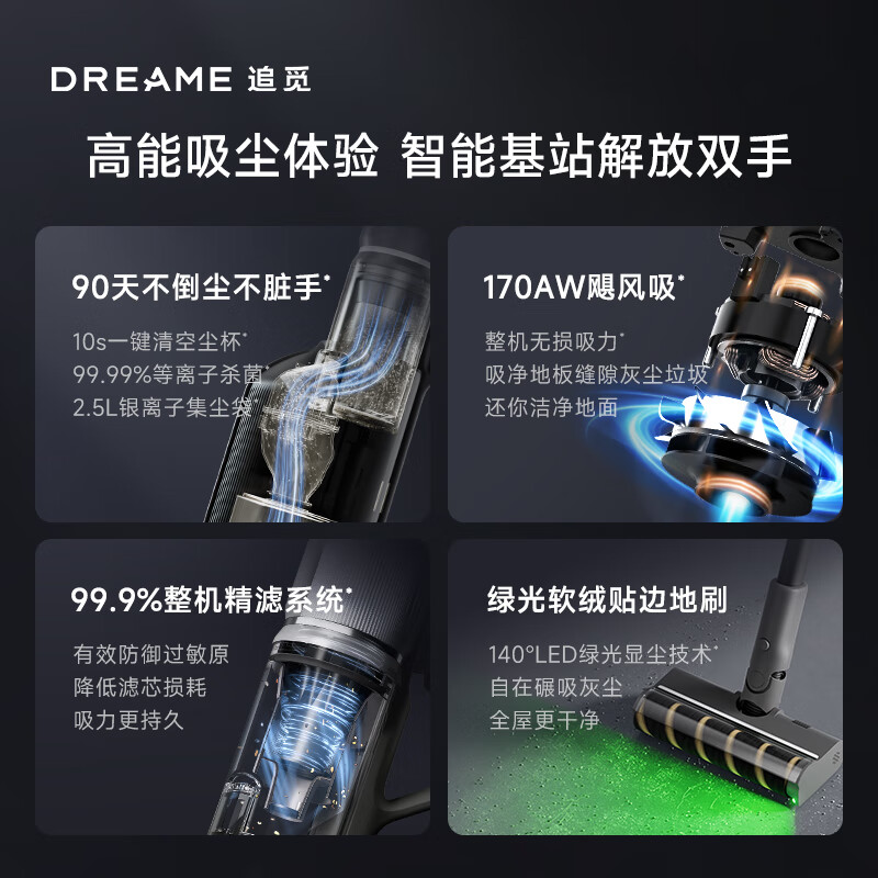 追觅自集尘吸尘器 Z10 station增强版 家用无线手持 170AW大吸力 90天不动手倒尘 除螨仪高清大图