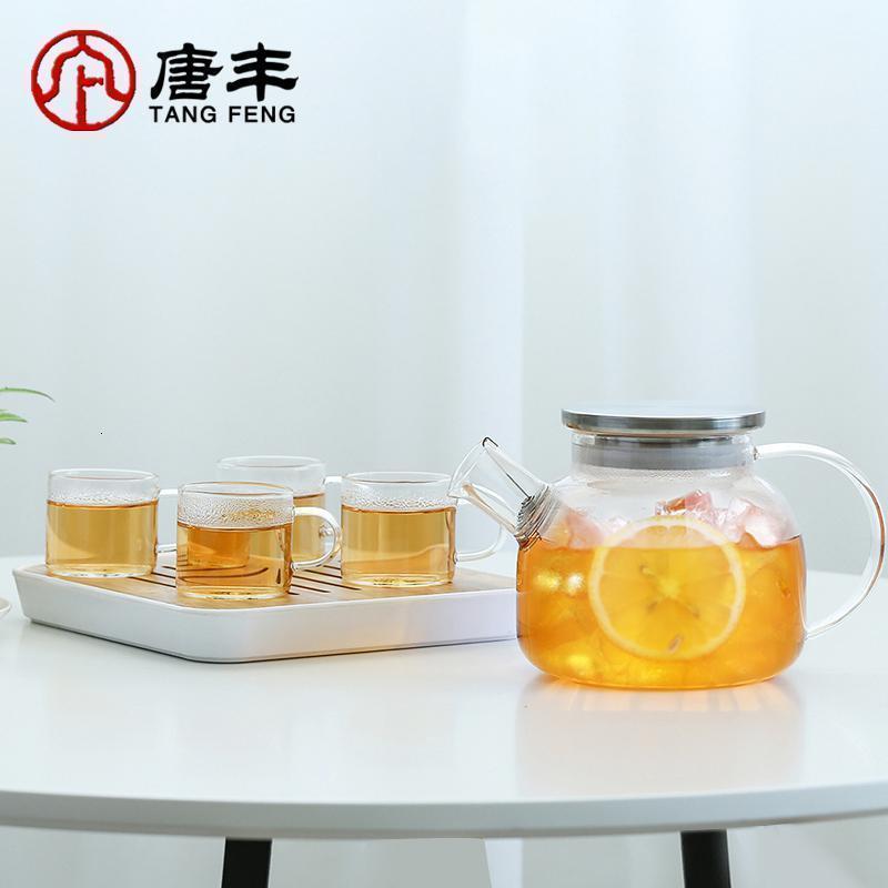 玻璃花茶壶套装水果茶壶透明茶具加热日式泡花茶玻璃杯家用z_891