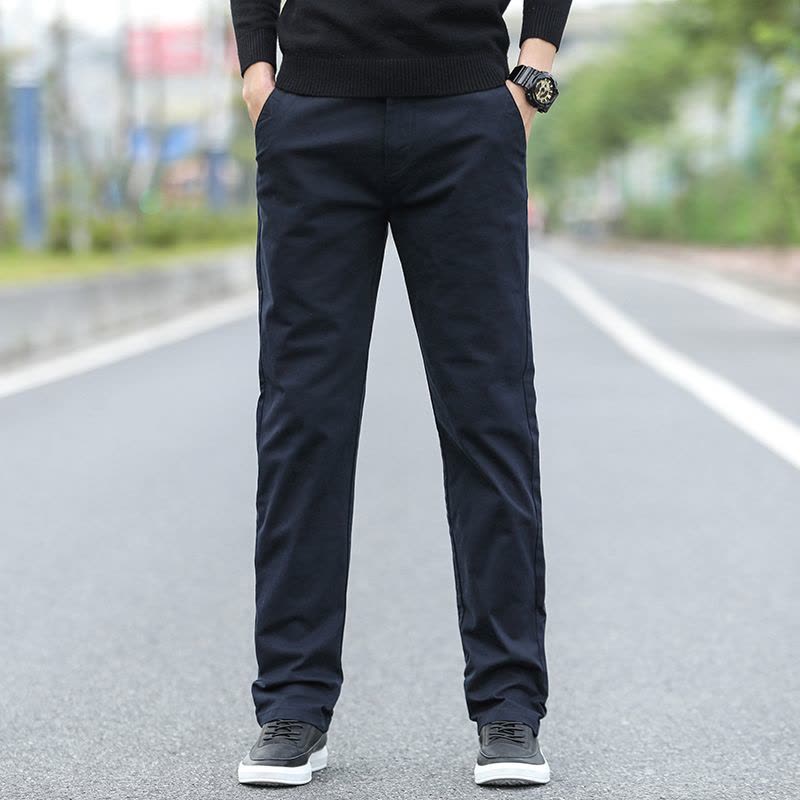 金盾(KIN DON)秋冬厚款男士休闲西裤宽松直筒新款韩版潮流百搭冬天长裤子阔腿裤大码裤42码图片