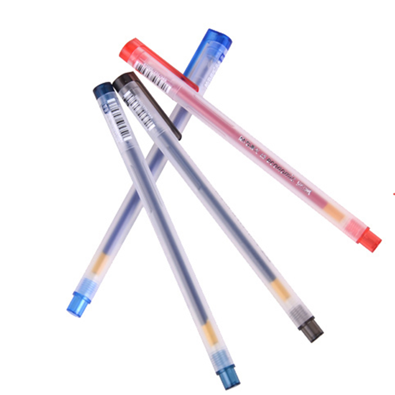 晨光文具中性笔0.5mm半针管水笔黑蓝红蓝黑色办公用品GP1280可爱小清新创意签字笔水性笔