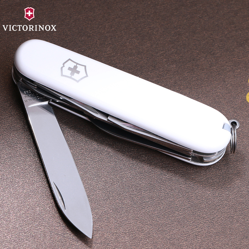 维氏(Victorinox)瑞士军刀原装正品91mm白色攀登者多功能折叠刀1.3703.7