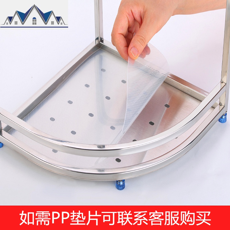 不锈钢厨房置物架转角拐角三角架调味料用品收纳刀架壁挂落地 三维工匠高清大图
