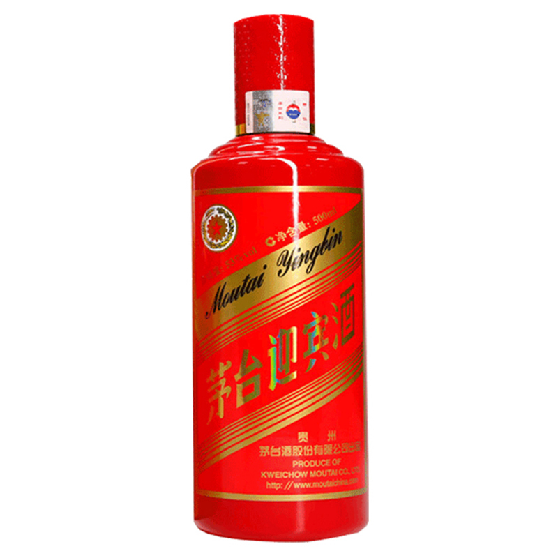 茅台迎宾酒(中国红)53度500ml 单瓶装 酱香型白酒