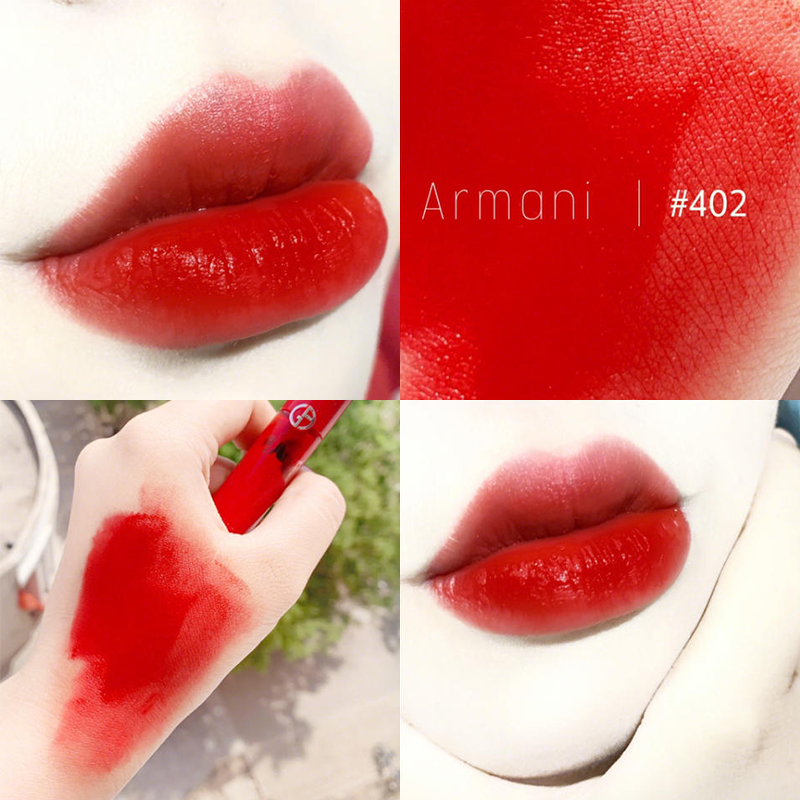 阿玛尼(ARMANI) 红管唇釉 臻致丝绒哑光唇釉唇彩 #402显白草莓红高清大图