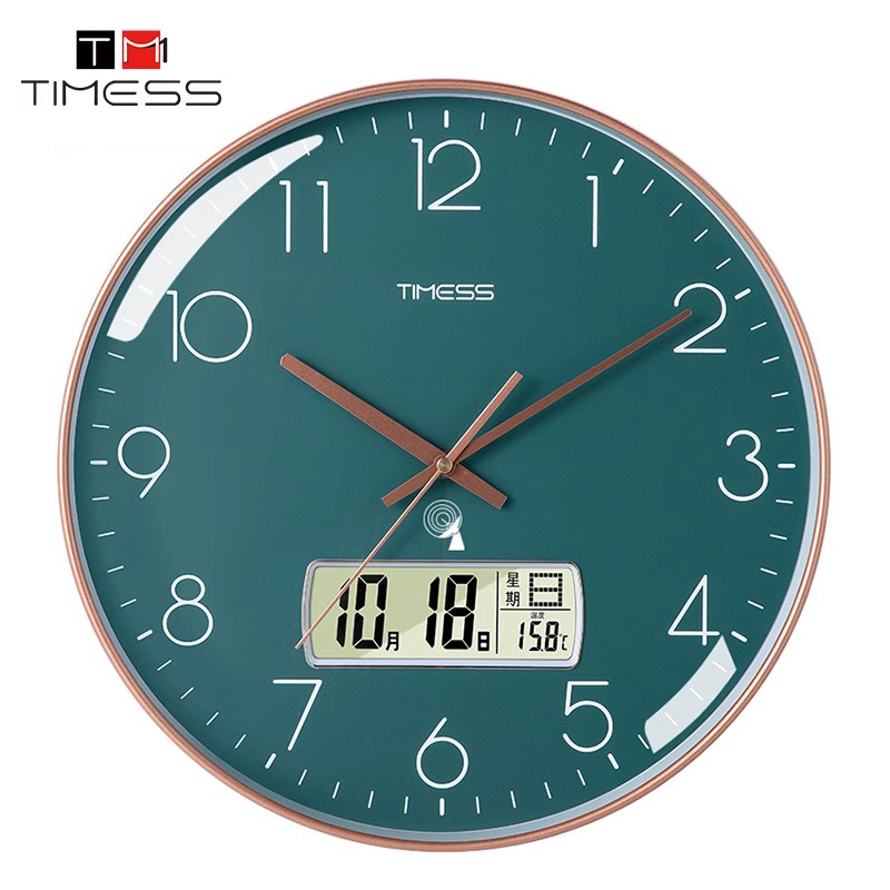 TIMESS电波钟钟表挂钟客厅家用时尚时钟挂墙轻奢装饰大气创意挂表高清大图