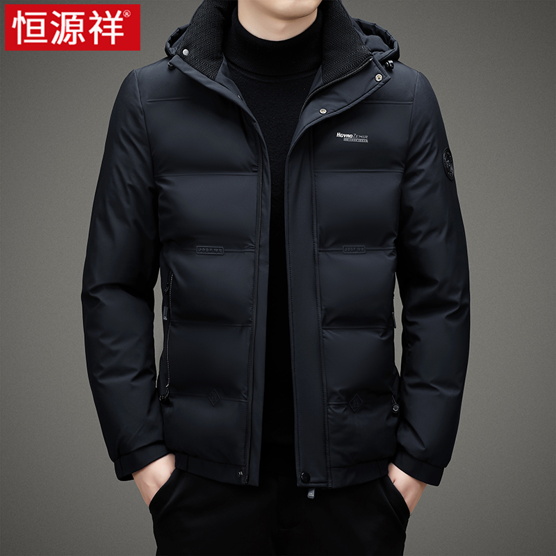 恒源祥外套男冬季棉服2023新加厚中老年爸爸装男士冬装棉衣爸 185 藏青