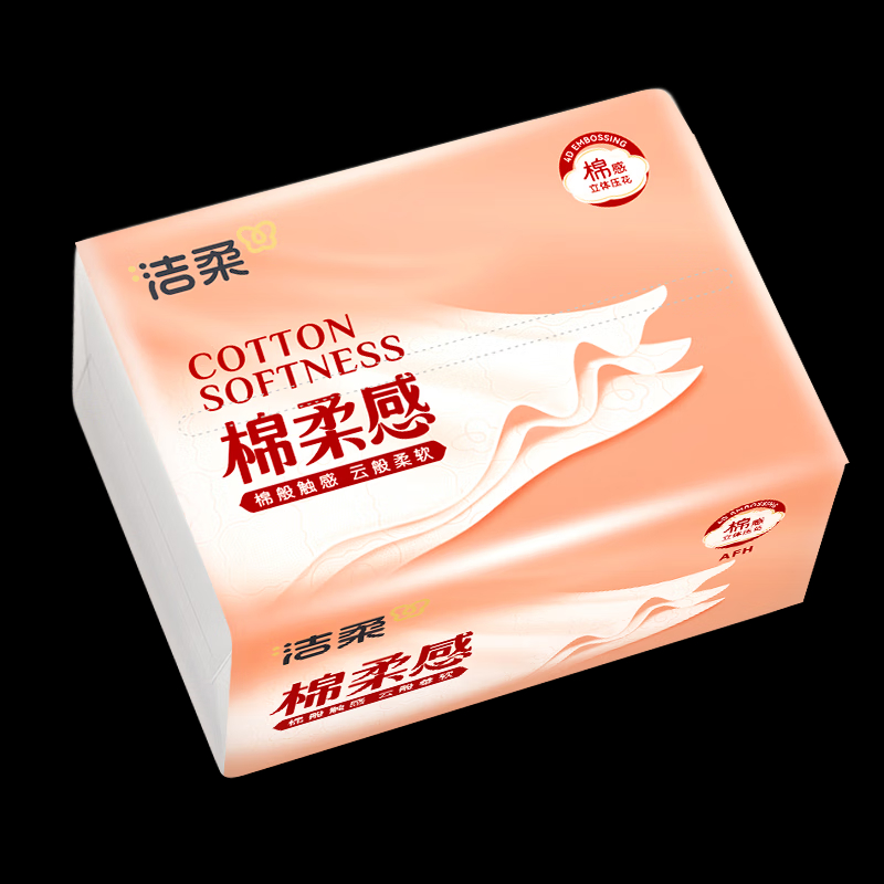 洁柔 DR004-03棉柔感立体压花软抽90抽3层*3包/提高清大图