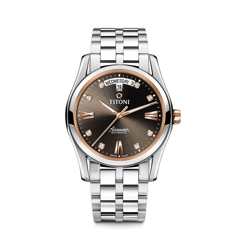 Titoni梅花手表男空霸系列时尚机械表93808SRG-665高清大图