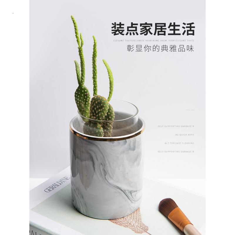 家柏饰(CORATED)风化妆刷收纳筒刷桶刷子收纳 桌面眼影刷收纳盒刷筒 化妆刷桶高清大图