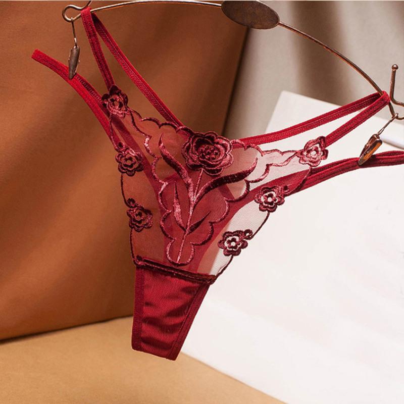 日系透明丁字裤女绣花诱惑套装情侣性感内衣视频