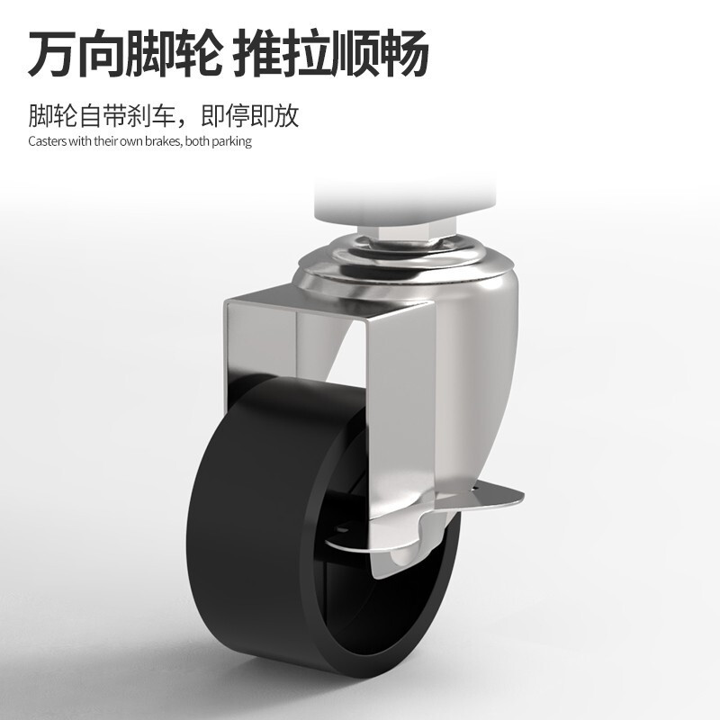 新越昌晖 折叠小推车 厨房置物架三层 免安装置物架 厨房储物架落地架子客厅美容手推车 蓝色 SCL-101