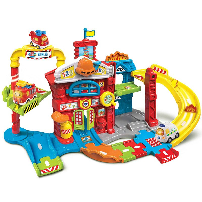 伟易达(Vtech)神奇轨道车声光拯救消防局 男孩玩具 模型小孩声光轨道新年礼物 80-503918