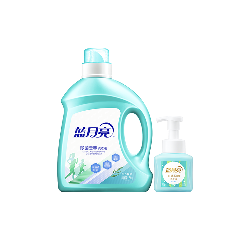 蓝月亮 夏季清凉礼包B(2kg除菌洗衣液-桉叶+255ml薄荷泡沫抑菌洗手液)81001107