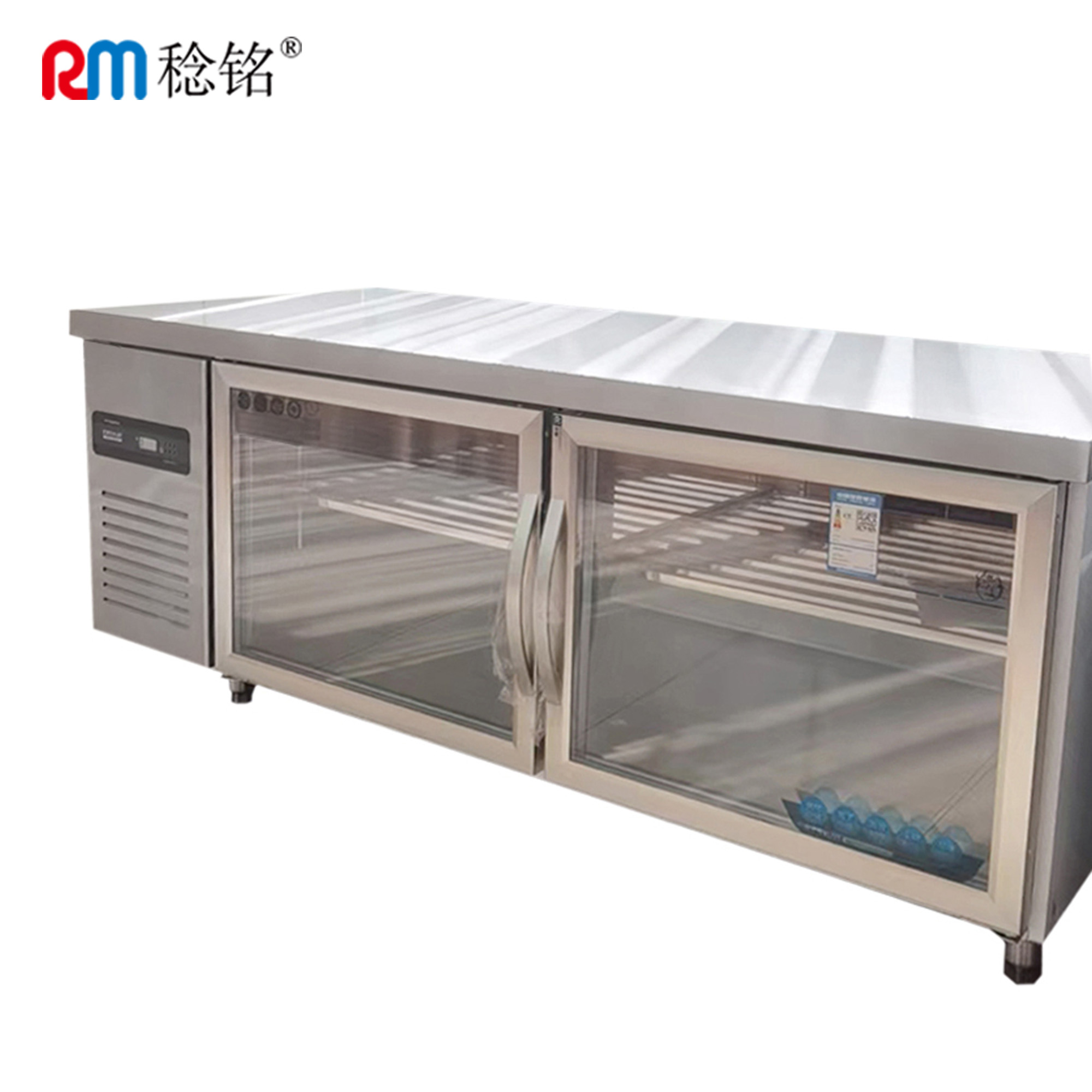 稔铭 玻璃门保鲜工作台 1500*600*800mm 台高清大图
