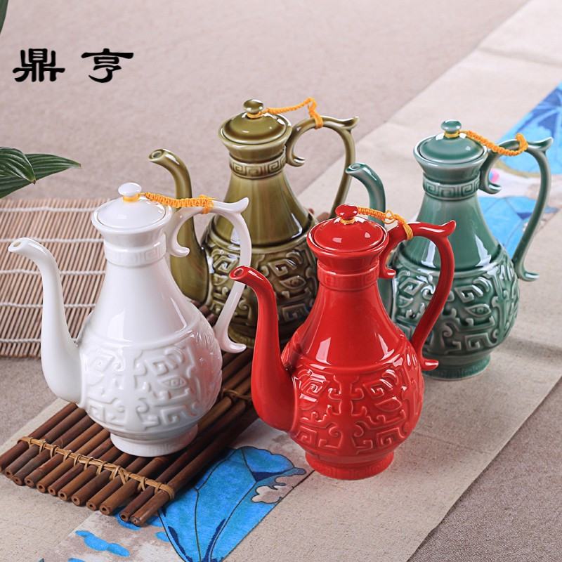 鼎亨促销仿古陶瓷浮酒壶单壶白酒分酒器爵杯烈酒杯高脚杯