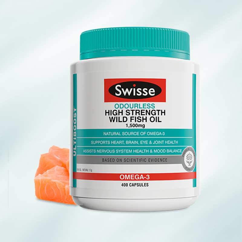 2件装 | [维持心血管健康]Swisse 无味深海鱼油 1500mg 400粒/瓶 2瓶