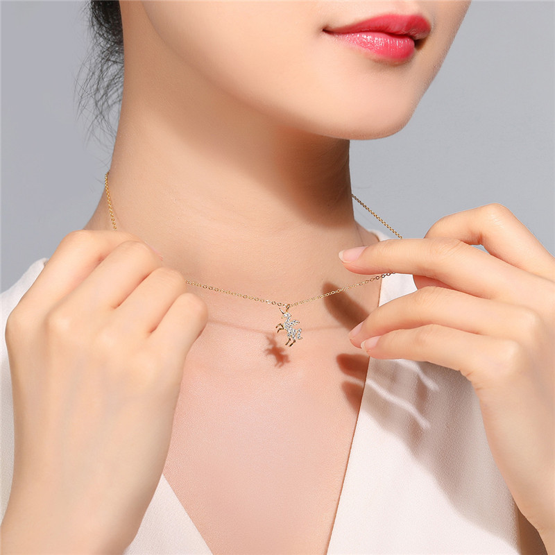 DTOTO 纯银网红独角兽星月吊坠女潮轻奢小众ins锁骨链项链