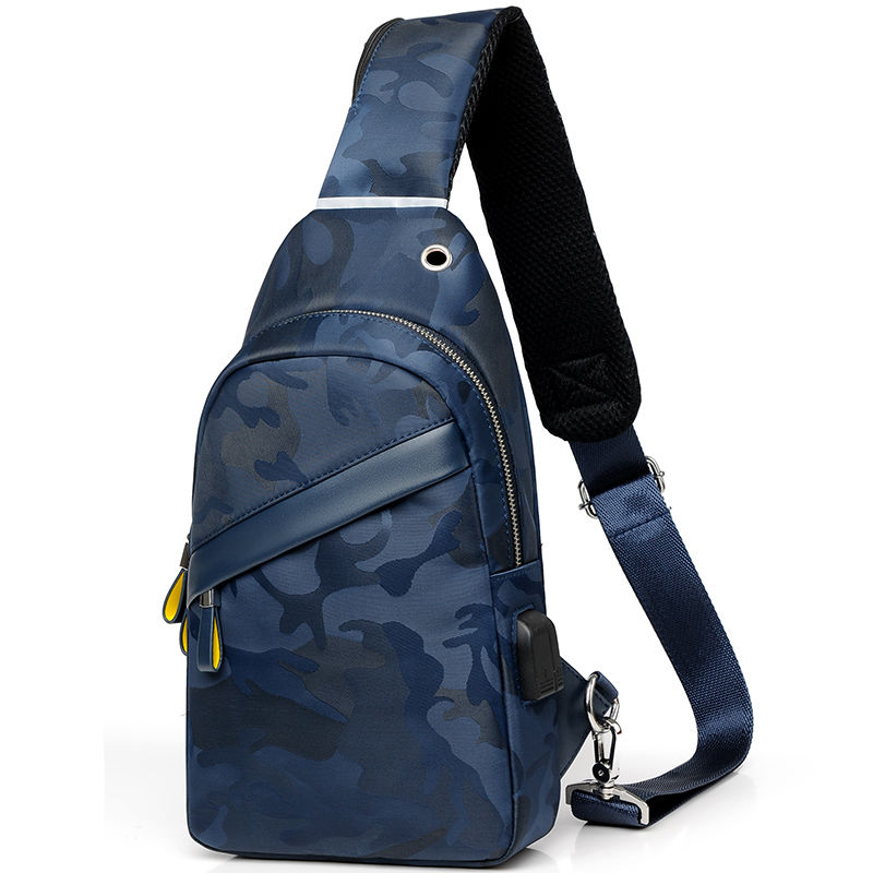 派尼美特新升级 胸包男韩版时尚斜跨帆布包休闲男士包包户外运动单肩