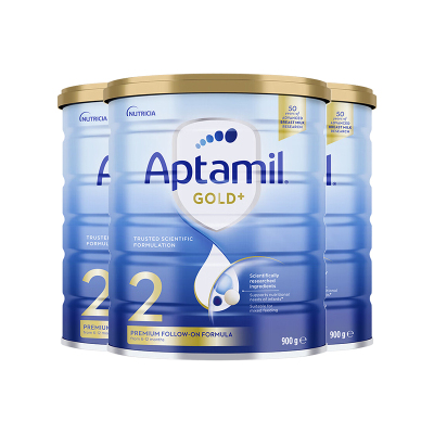 澳洲爱他美Aptamil金装2段900g（6-12个月）*3罐
