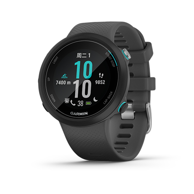 佳明(GARMIN)Garmin Swim 2 岩石灰水下腕式心率进阶游泳功能智能通知GPS 智能游泳腕表