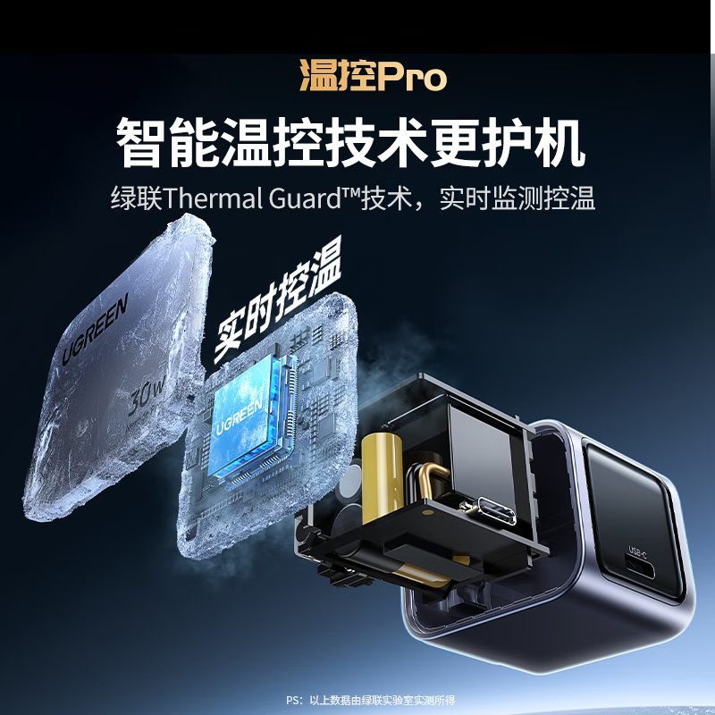 绿联(UGREEN)30W氮化镓充电器iPhone16快充头兼容pd20W苹果16/15ProMax/Plus高清大图