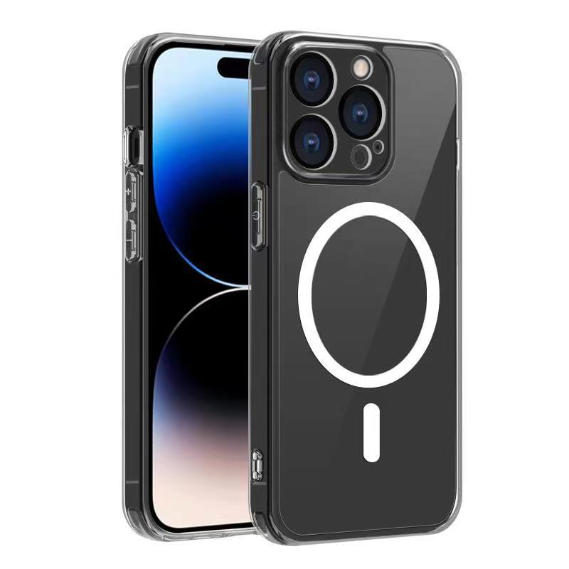 iphone15磁吸手机壳苹果15pro液态硅胶新款透明亲肤手感支架壳