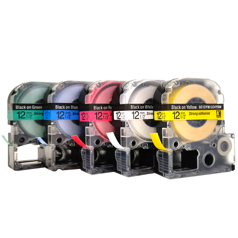 适用锦宫/爱普生标签机色带12mm9 18 SR230CH贴普乐LW-400/600P/1000p打印纸LC-4WBN