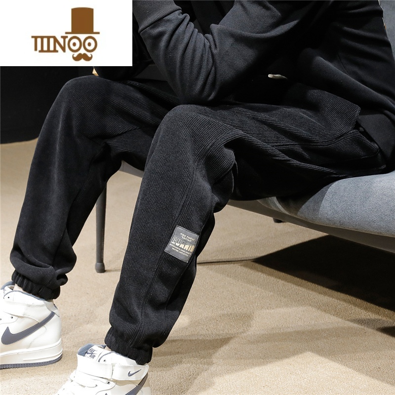 YANXU帅气加绒运动裤子男士冬季男裤新款厚大码休闲裤男款卫裤高清大图