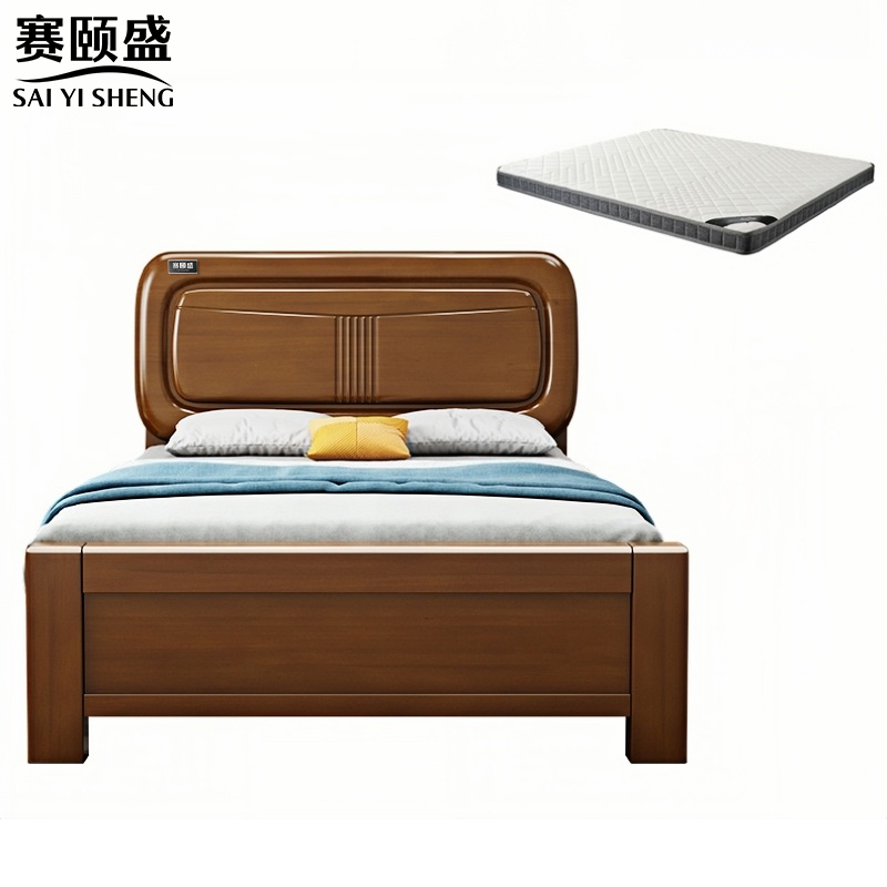 赛颐盛实木圆边床高清大图