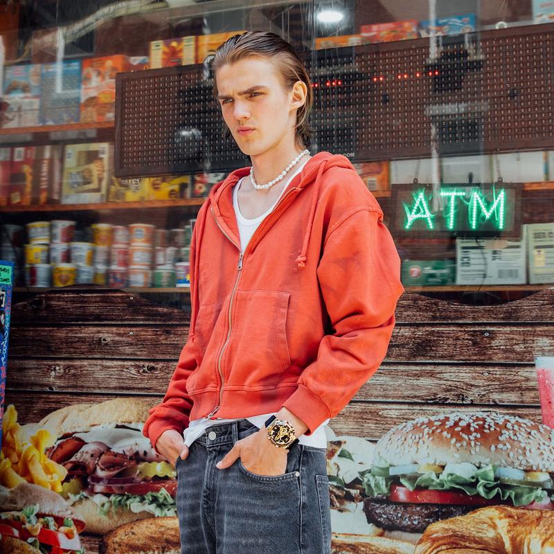 卡西欧(CASIO)男士石英表防水耐用多功能运动手表黑金配色潮流腕表高清大图