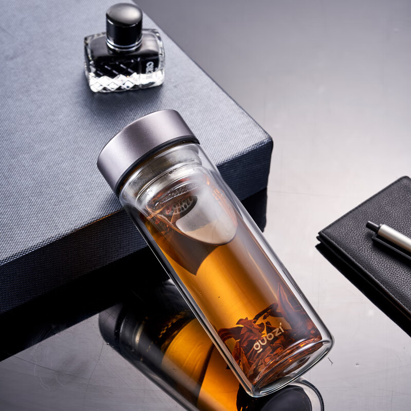 果兹玻璃杯300ml骏雅系列双层高硼硅玻璃隔热防烫GZ-S71高清大图