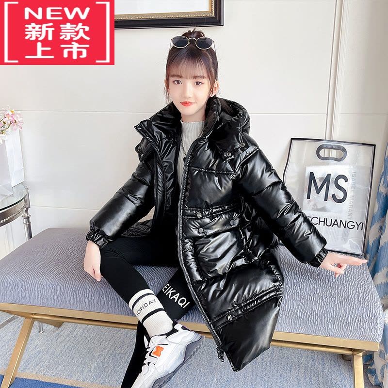 可莉允女童羽绒棉衣2022新款大童女装棉服儿童冬装加厚棉袄12岁长款外套图片