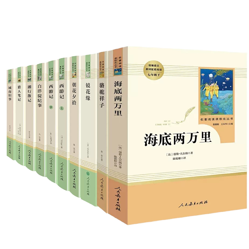 九年级下册·全5册 [正版]快乐读书吧人教版中学七八九年级上下册套装任选课外书阅读朝花夕拾西游记白洋淀纪事湘行散记城南旧高清大图