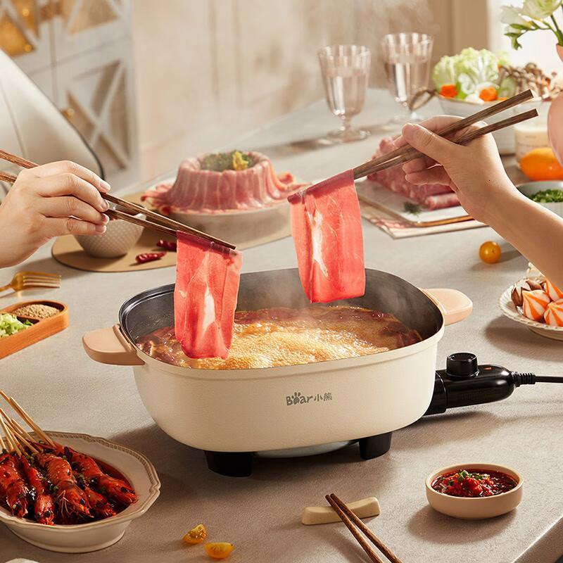 小熊(Bear)电火锅家用6L大容量多功能蒸煮锅炒涮一体电煮锅 DHG-D60L5 6L