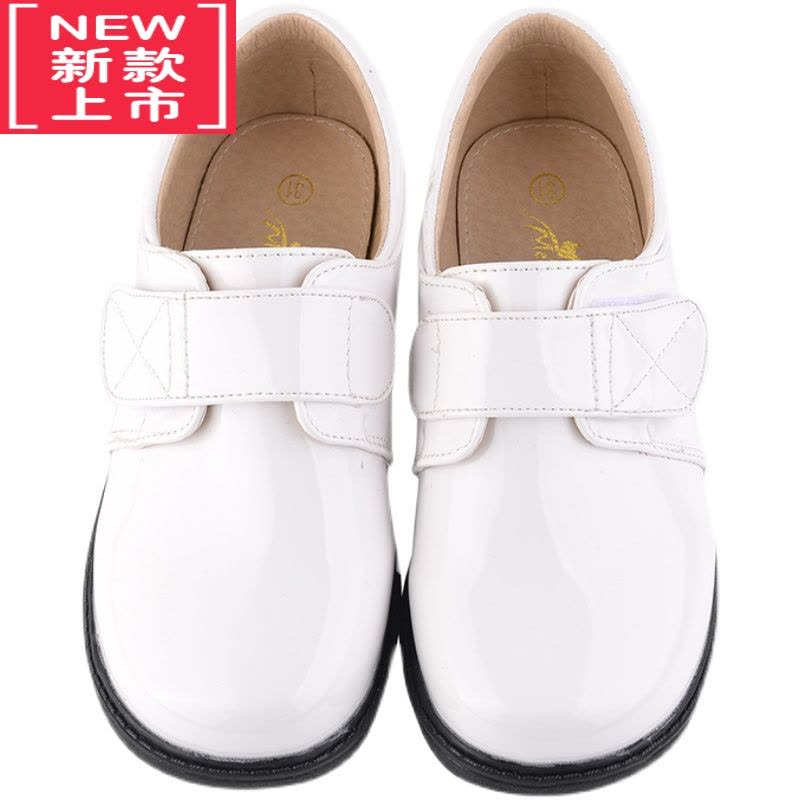 可莉允儿童皮鞋男生学院软底休闲礼仪演出模特T台走秀中小学生礼服白鞋运动休闲鞋图片