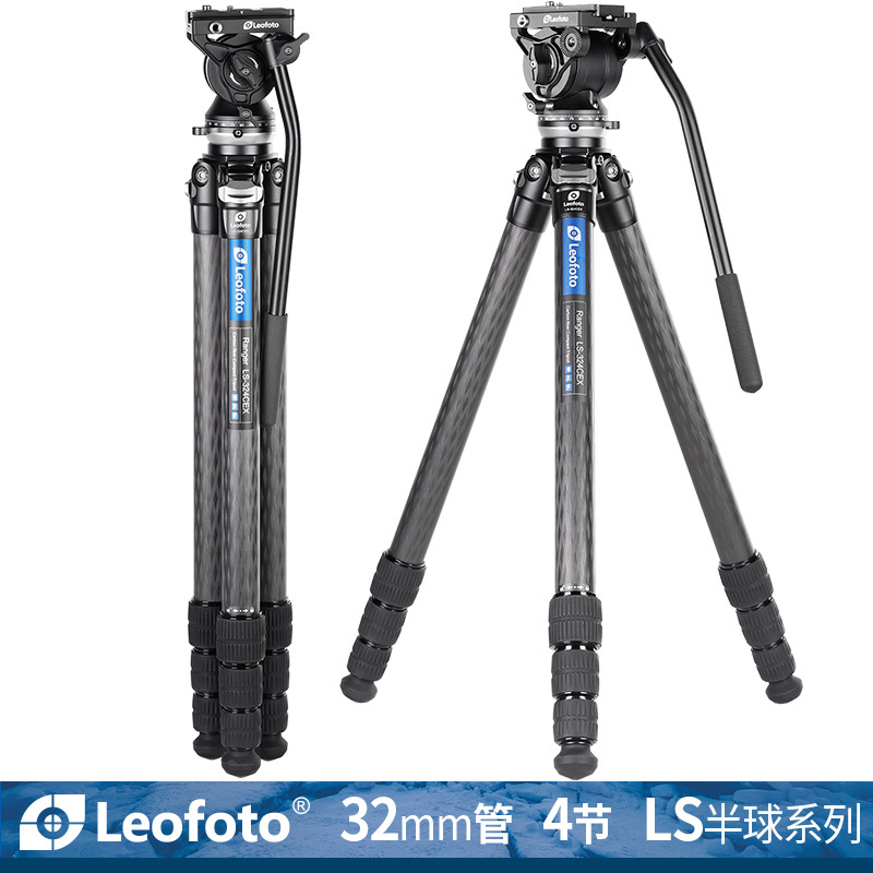 徕图leofoto LS-324CEX+BV10单反直播录像摄像观鸟长焦半球碳纤维三脚架