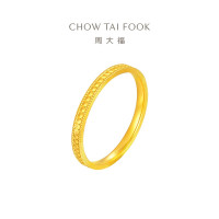 周大福鱼鳞圆点足金黄金戒指女生日礼物(工费:160计价)EOF1297