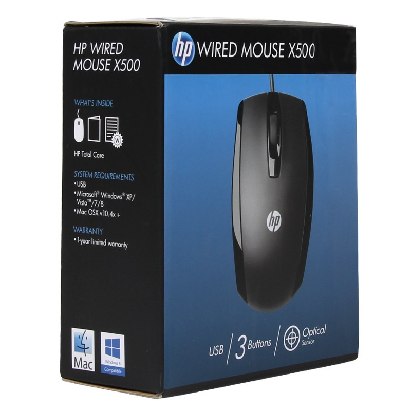 惠普(HP)X500 有线鼠标 办公鼠标黑色