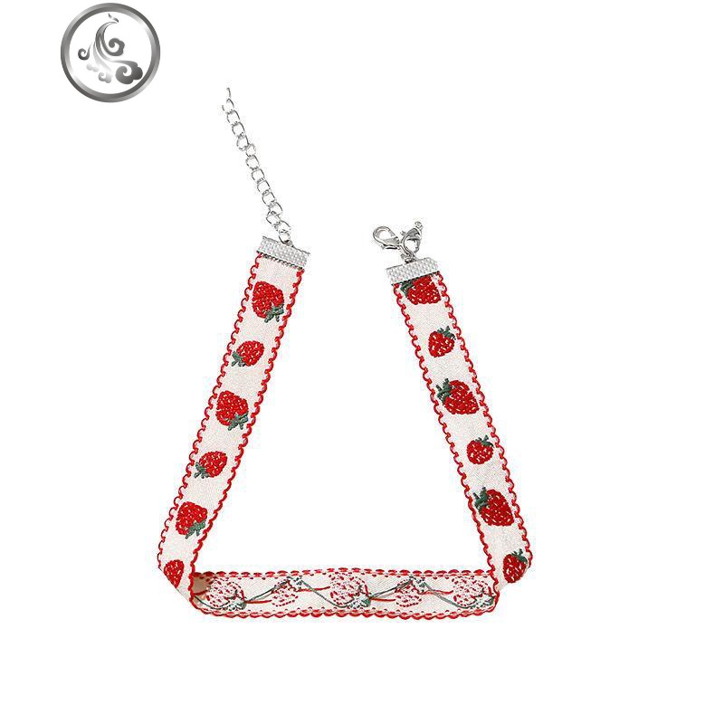 粉色锁骨链项链女学生韩版简约闺蜜蕾丝项圈性感颈带网红脖子饰。高清大图