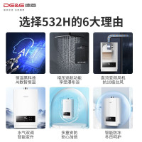 德意(DE&E)新品17升增压零冷水燃气热水器天然气 AI智能恒温 水气双调JSQ32-532H(T)