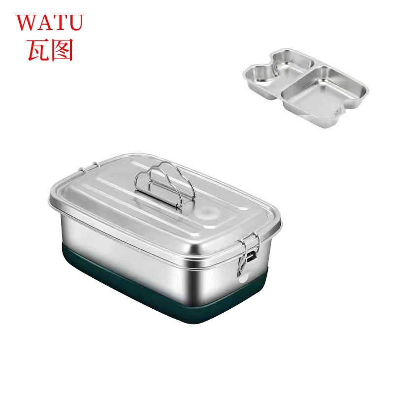瓦图WATU 304不锈钢饭盒含保温袋双层三格2L 1套高清大图