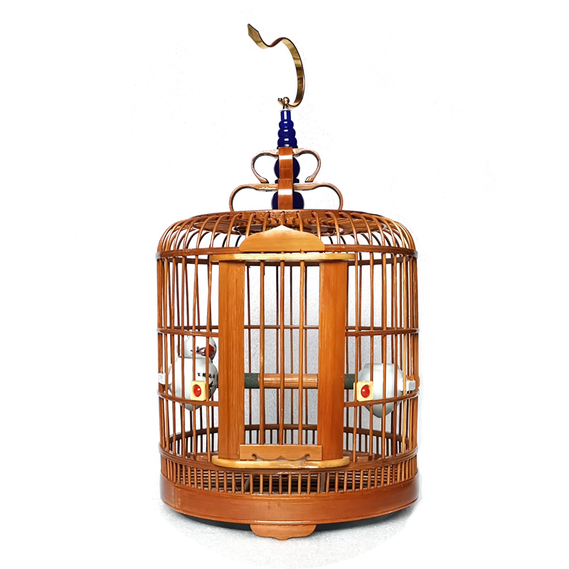 笼竹制老竹鸟笼大号八哥画眉笼鸟笼子小号小型鹦鹉家用手工高清大图