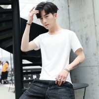 7分裤子男士耐磨耐穿便宜上班工作服耐脏干活直筒宽松大码9.9男装 纯白短袖 M (80-100斤)