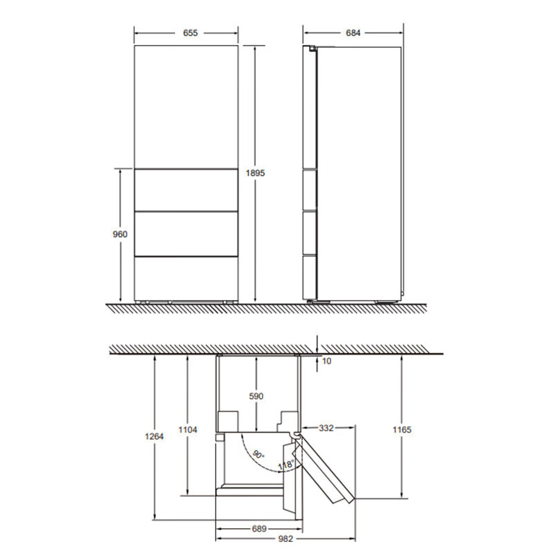 西门子(SIEMENS)KF52PA750C冰箱多门级速冷智能变频压缩机有效保鲜免除霜400L高清大图