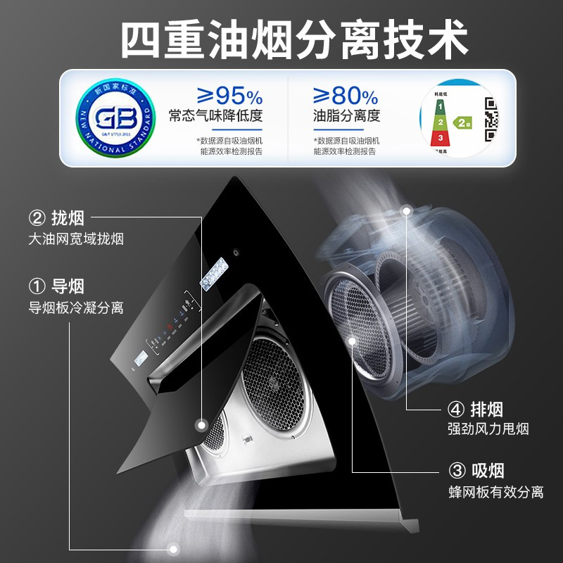 SAST先科抽油烟机家用大吸力双电机厨房抽油烟机侧吸自动清洗吸油烟机_特价90双电机无清洗