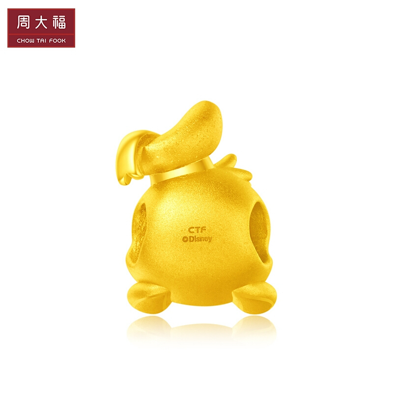 周大福 迪士尼经典系列 唐老鸭呆萌鸭头 定价足金金转运珠/吊坠/配绳