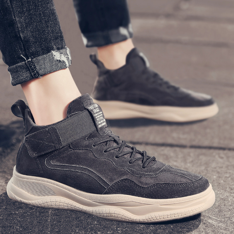 男鞋2021新款秋季韩版潮流百搭高帮板鞋工装鞋运动休闲鞋子男潮鞋