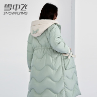 雪中飞羽绒服女中长款新款白鸭绒冬季保暖外套