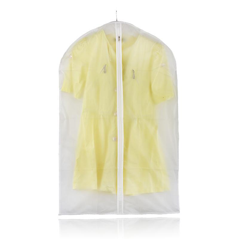 10个装塑料衣服防尘罩 可洗白色磨砂半透明拉链款防尘袋 衣服罩