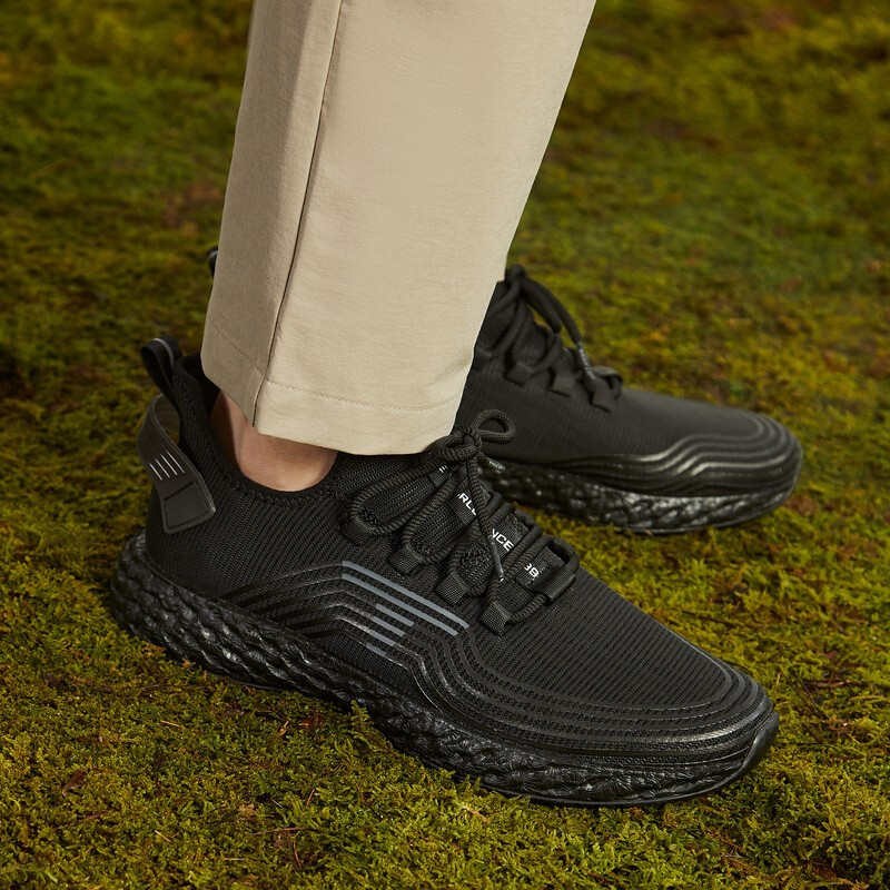 探路者健走鞋男士凉爽透气网布超轻四面弹力板鞋户外运动鞋防滑 春夏季系带男式轻量户外男鞋子